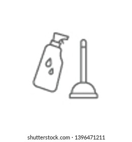 Cleaner, tools icon. Element of plumber icon. Thin line icon for website design and development, app development. Premium icon