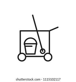 cleaner trolley vector icon