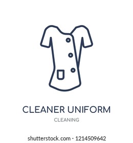 Cleaner Uniform icon. Cleaner Uniform linear symbol design from Cleaning collection. Simple outline element vector illustration on white background.