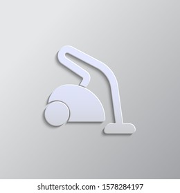Cleaner, vacuum paper style, icon. Paper style vector icon.