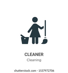 Cleaner vector icon on white background. Flat vector cleaner icon symbol sign from modern cleaning collection for mobile concept and web apps design.