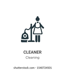 Cleaner vector icon on white background. Flat vector cleaner icon symbol sign from modern cleaning collection for mobile concept and web apps design.