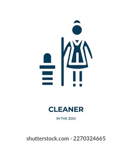 cleaner vector icon. cleaner, vacuum, clean filled icons from flat in the zoo concept. Isolated black glyph icon, vector illustration symbol element for web design and mobile apps