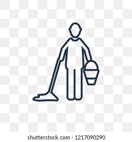 Cleaner vector outline icon isolated on transparent background, high quality linear Cleaner transparency concept can be used web and mobile