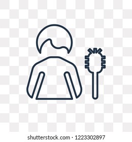 Cleaner vector outline icon isolated on transparent background, high quality linear Cleaner transparency concept can be used web and mobile
