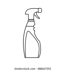 Cleaner for windows icon in outline style isolated on white background. Cleaning symbol vector illustration