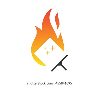 cleaner wiper fire flame heat flare image vector icon