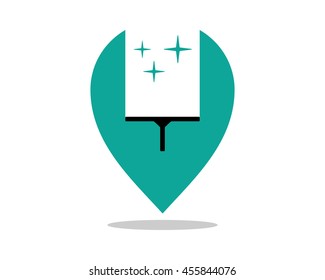 cleaner wiper marker pin path image vector icon