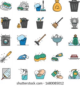 Cleaning 25 Set Colored Icon Pack