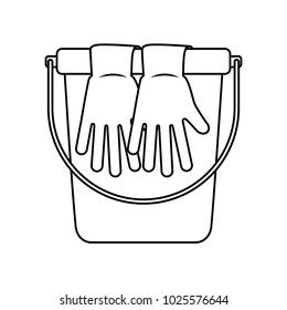 cleaning accessories bucket and gloves