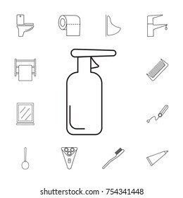 Cleaning agent icon. Set of bathroom icons. Signs, outline symbols collection, simple thin line icons for websites, web design, mobile app, info graphics on white background