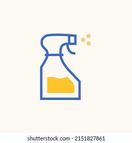 Cleaning agent linear icon. Spray. Window cleaner, dishwash liquid. Thin line illustration. 