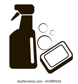 cleaning agent outline creative logo or icon vector illustration