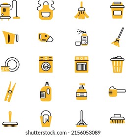 Cleaning appliances, illustration, vector on a white background.