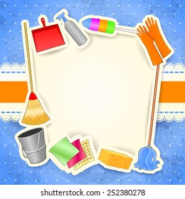 Cleaning, background with copy space. Vector eps10