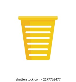 Cleaning basket icon. Flat illustration of cleaning basket vector icon isolated on white background