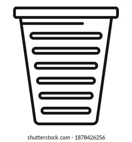 Cleaning basket icon. Outline cleaning basket vector icon for web design isolated on white background