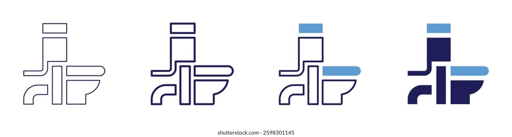 Cleaning bathroom grout icon in 4 different styles. Thin Line, Line, Bold Line, Duotone. Duotone style. Editable stroke.