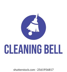 cleaning bell flat minimalist logo design