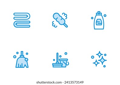 Cleaning Blue Color icon Pack cleaning	