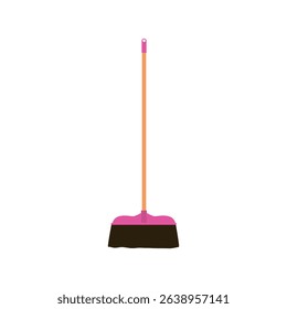 Cleaning broom for household chores and sweeping, isolated
