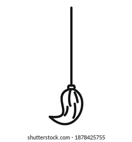 Cleaning broom icon. Outline cleaning broom vector icon for web design isolated on white background