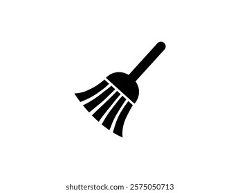 Cleaning broom icon vector design, High-Quality Cleaning Broom Icon