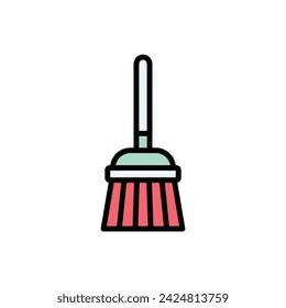 Cleaning Broom Icon Vector Illustration