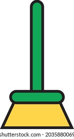 escoba de limpieza, ilustración, vector, sobre un fondo blanco.