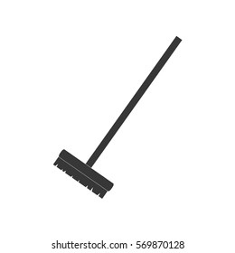 cleaning broom tool wooden pictogram vector illustration eps 10