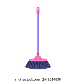 Cleaning broom. Vector cartoon illustration. Simple flat icon. 