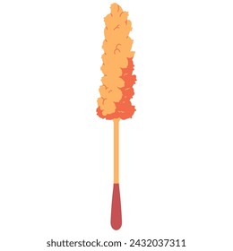Cepillo de limpieza para la ilustración de dibujos animados del vector del biberón aislado en un fondo blanco.