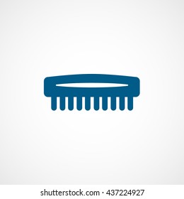 Cleaning Brush Blue Flat Icon On White Background