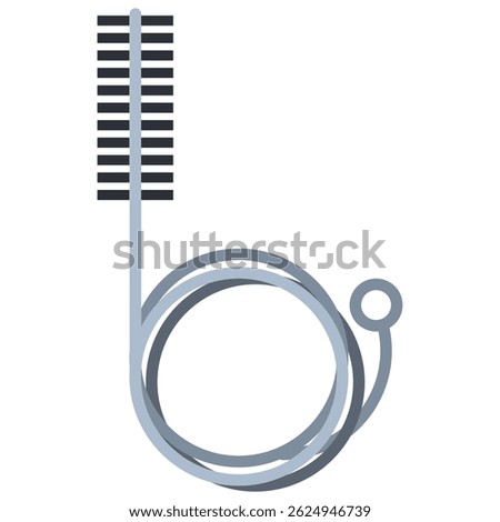 Cleaning brush for bottle, water filter, pump, aquarium, pipe vector cartoon illustration isolated on a white background.