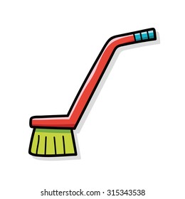 cleaning brush doodle