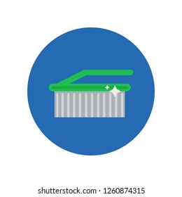 Cleaning Brush flat icon isolated on blue background. Simple sign symbol in flat style. Cleaning Vector illustration for web and mobile design. 