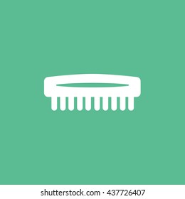 Cleaning Brush Flat Icon On Green Background