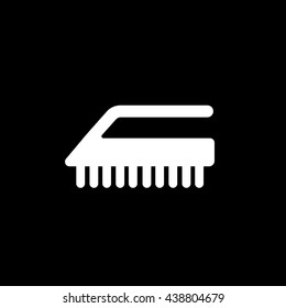 Cleaning Brush Flat Icon On Black Background