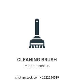 Cleaning brush glyph icon vector on white background. Flat vector cleaning brush icon symbol sign from modern miscellaneous collection for mobile concept and web apps design.