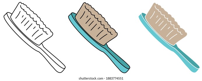 cleaning brush hand drawn design vector illustration