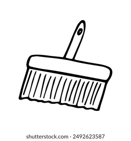 cleaning brush hand drawn in doodle style. minimalistic simple illustration.