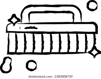 Cleaning Brush hand drawn vector illustration