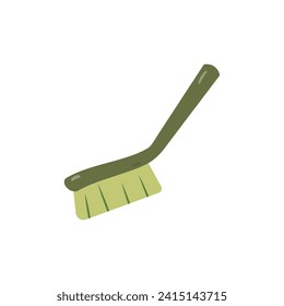 Cleaning brush with handle. Hand-held household supplies for cleaning and housework. Housework concept. Flat vector illustration eps 10 isolated on white background.