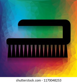Cleaning brush hygiene tool sign. Vector. Flat style black icon on white.