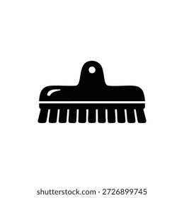 Reinigungsbürste Symbol schwarz-weiß Vektor Schrubb Bürste Symbol für Haushalt und Hausmeister Dienstleistungen