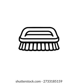 Ícone de escova de limpeza preto e branco escova de esfoliação vetorial para serviços de limpeza e limpeza