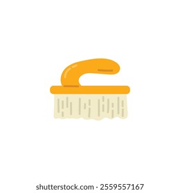 Cleaning brush icon in flat color style. Housework cleaning equipment