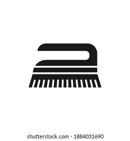 Cleaning brush icon flat style isolated on white background. Vector illustration