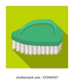 Cleaning brush icon in flat style isolated on white background. Cleaning symbol stock vector illustration.