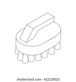 Cleaning brush icon, isometric 3d style